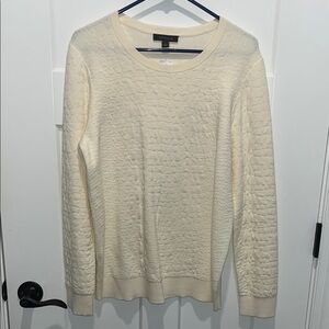 Ann Taylor NWT cream long sleeve crew neck sweater animal texture. Super soft!
